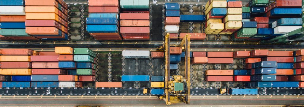 shipping containers from above