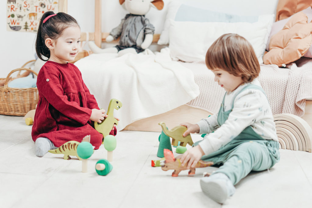 two children playing with toys from big jig toys ltd