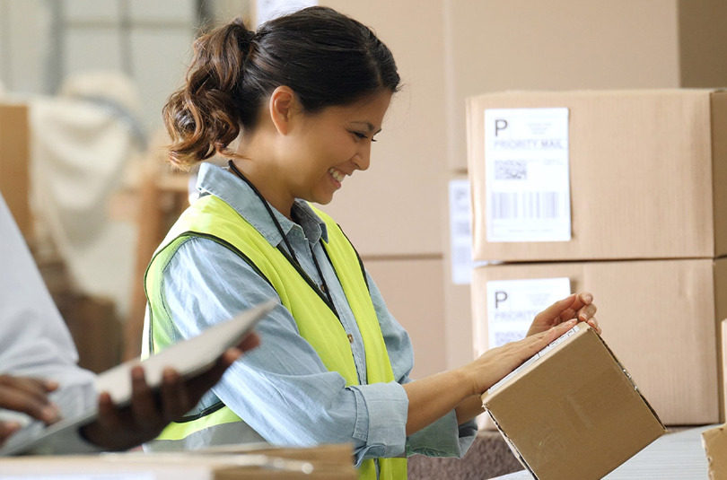 Worker preparing Last Mile Delivery Tracking