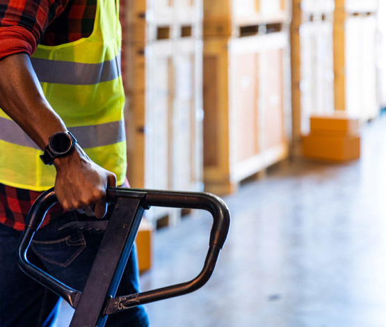 Worker using multi-carrier shipping software