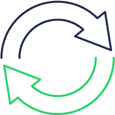 Delivery management software circular economy icon